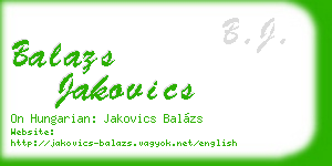 balazs jakovics business card