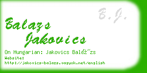 balazs jakovics business card